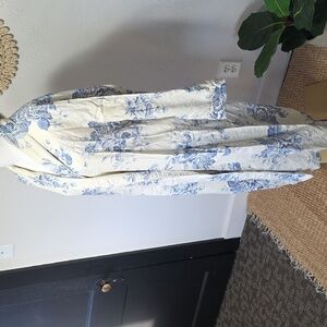 Vintage LRL Monogrammed Lauren Ralph Lauren Blue Cream Cabbage Rose Womens S